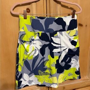 Tribal Lime Tropical Print Athletic Skort XS NWT UPF 50